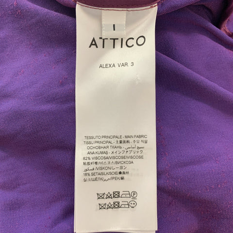 ATTICO Size S Burgundy Viscose  Silk Velvet Mini Dress