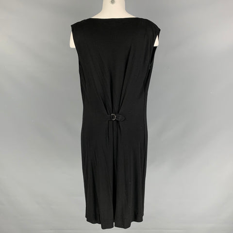 YVES SAINT LAURENT Talla 10 Vestido drapeado liso negro