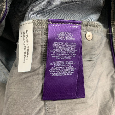 RALPH LAUREN COLLECTION Size 27 Anthracite Cotton Motorcycle Jeans