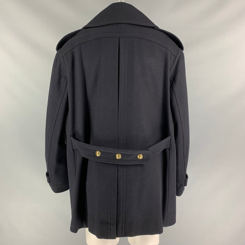 BURBERRY PRORSUM Size M/L Oversized Navy Blue Wool Double Breasted Coat