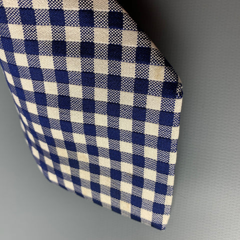 BURBERRY LONDON Corbata de seda a cuadros color crema azul marino