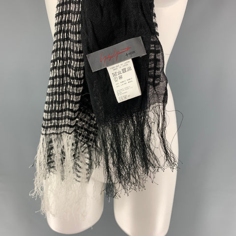 YOHJI YAMAMOTO + NOIR Mezcla de lana con patrón mixto blanco y negro