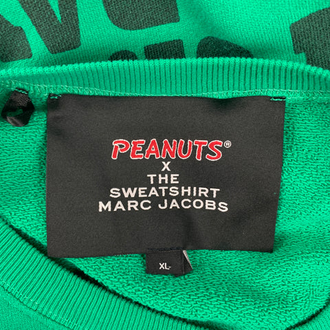 MARC JACOBS Size XL Green Black Graphic Cotton Crew-Neck Sweatshirt