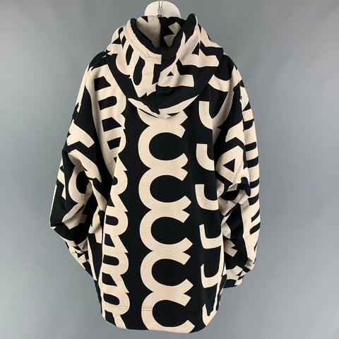 MARC JACOBS Chaqueta con capucha y logo de algodón en color crema y negro Talla XS