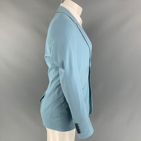 SANDRO Size 36 Light Blue Wool Notch Lapel Suit