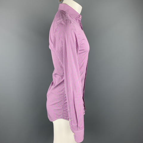 RALPH LAUREN Black Label Size XS Purple Stripe Cotton Button Up Long Sleeve Shirt