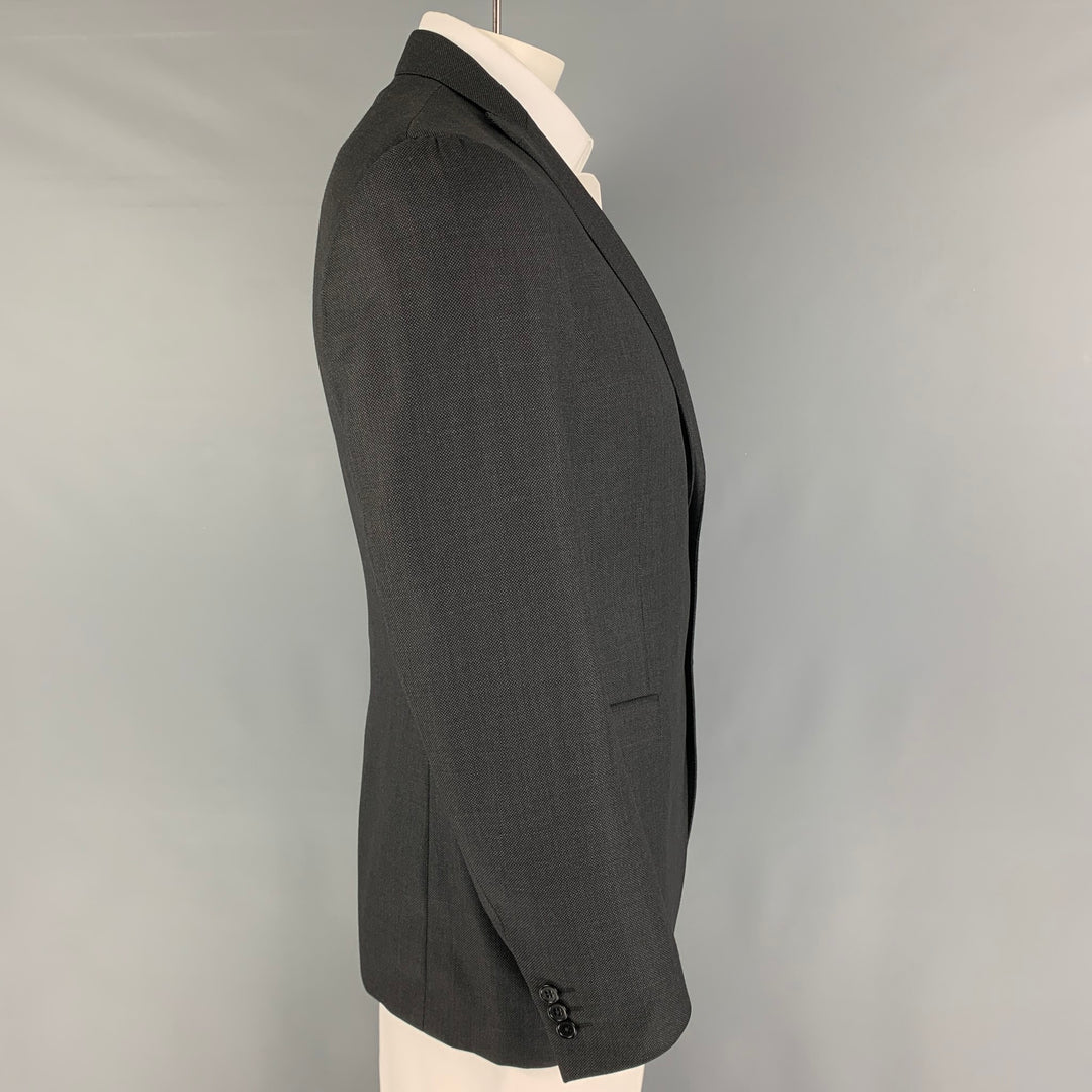 JOHN VARVATOS Size 42 Charcoal Wool Peak Lapel Sport Coat