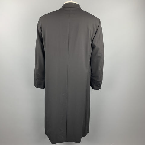 ALLEGRI Size L Black Wool / Rubber Notch Lapel Coat