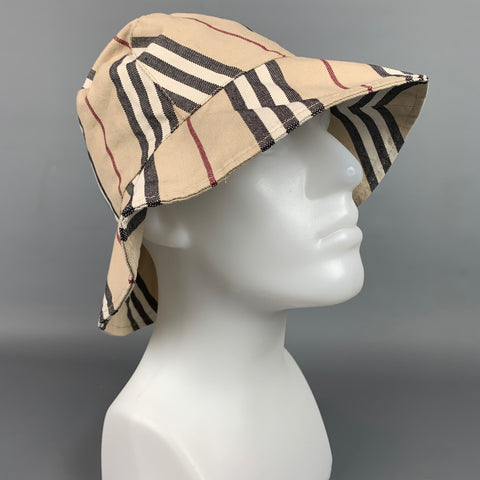 BURBERRY LONDON Chapeaux bob en toile de coton à carreaux beiges