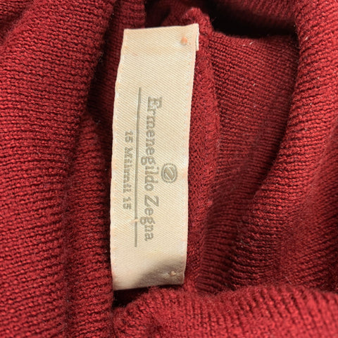 ERMENEGILDO ZEGNA Size M Burgundy Wool Turtleneck Sweater