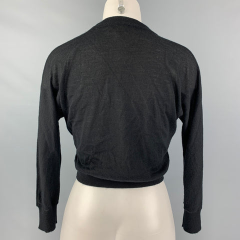 GIAMBATTISTA VALLI Size S Black Cashmere 3/4 Sleeves Cardigan