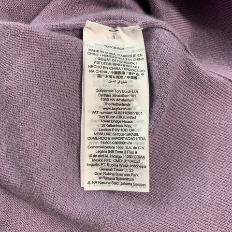 TORY BURCH Taille M Haut décontracté à manches courtes en cachemire violet
