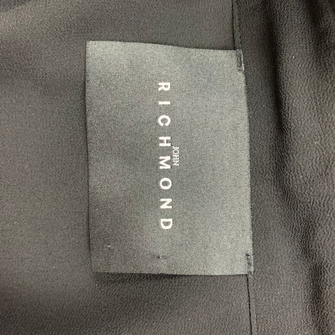 JOHN RICHMOND Talla 6 Blusa negra de poliéster con cuello alto