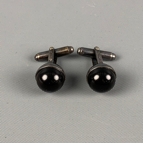 BOTTEGA VENETA Brown Sterling Silver Cuff Links