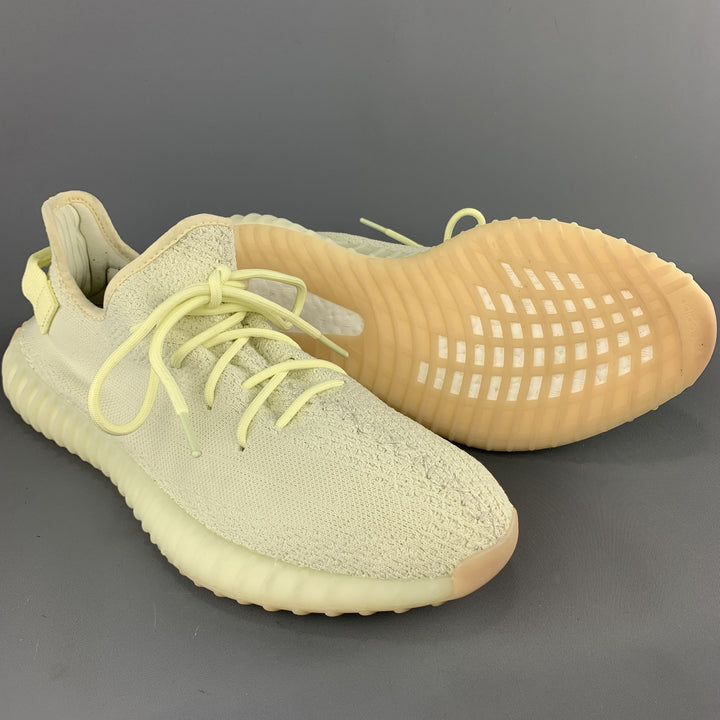 YEEZY X ADIDAS Boost 350 V2 Size 12 Butter Yellow Solid Nylon Lace Up Sneakers