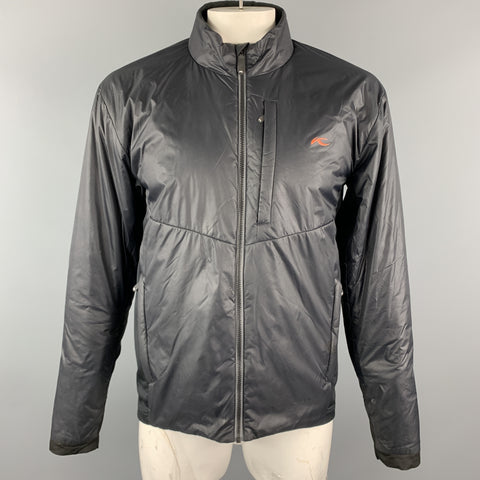 KJUS Size XL Black Polyamide High Collar Full Zip Zip Pockets Jacket