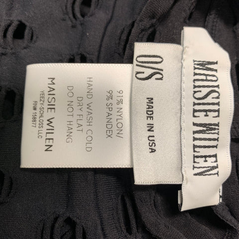 MAISIE WILEN Size XS Black Nylon & Spandex Cut Out Turtleneck Pants Set