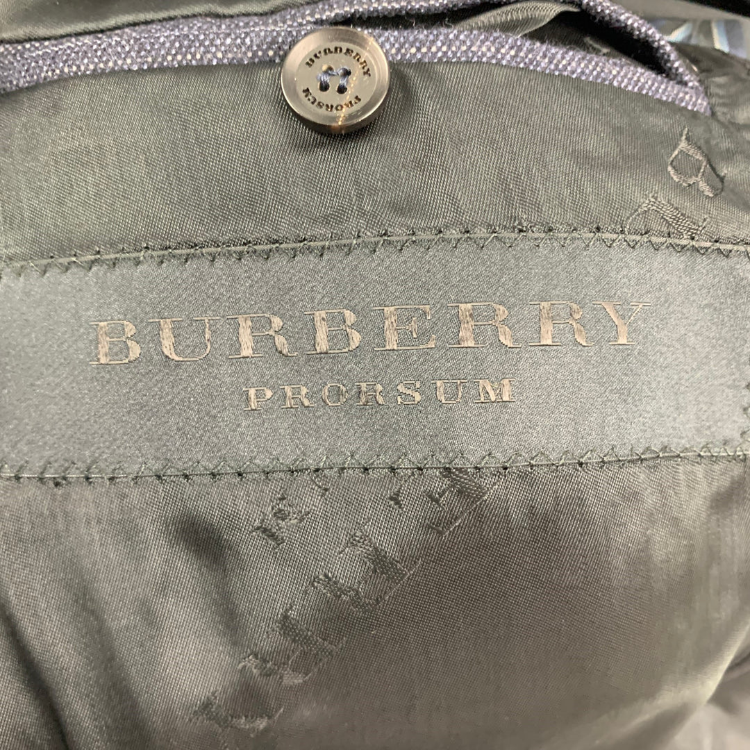 BURBERRY PRORSUM Size 40 Regular Navy & Grey Wool Notch Lapel Sport Coat