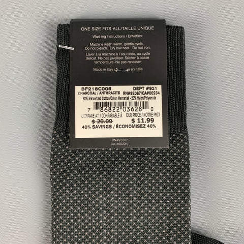 SAKS FIFTH AVENUE Chaussettes en mélange de coton à pois gris taille unique