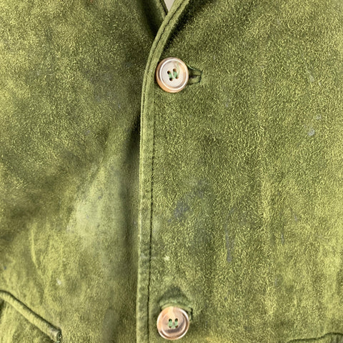 POLO by RALPH LAUREN Size XL Green Suede Bomber Jacket