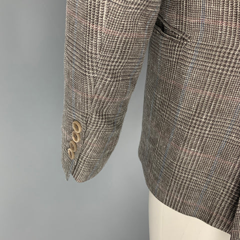 BRUNELLO CUCINELLI Size 40 Blue Glenplaid Wool Blend Sport Coat