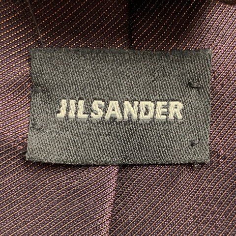 JIL SANDER Corbata de metal de seda morada dorada
