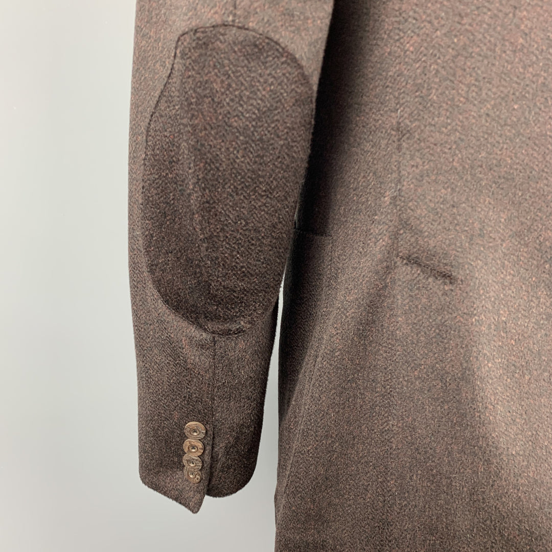 JOSEPH ABBOUD Taille 40 Manteau de sport à revers cranté en cachemire texturé marron