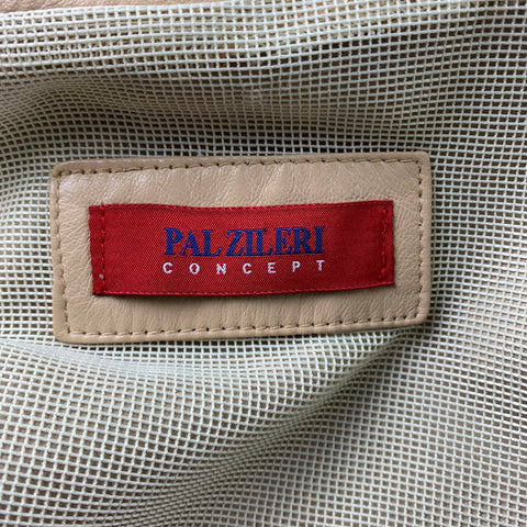 PAL ZILERI Size L Beige Polyester Zip Up Jacket