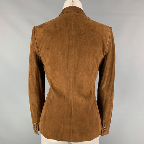 RALPH LAUREN Black Label Size 6 Brown Suede Jacket