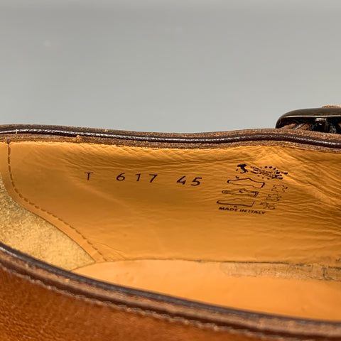 JOSE REAL Size 12 Cognac Antique Leather Double Monk Strap Loafers