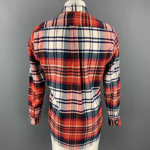 GITMAN VINTAGE Size M Red White Blue Plaid Brushed Cotton Long Sleeve Shirt