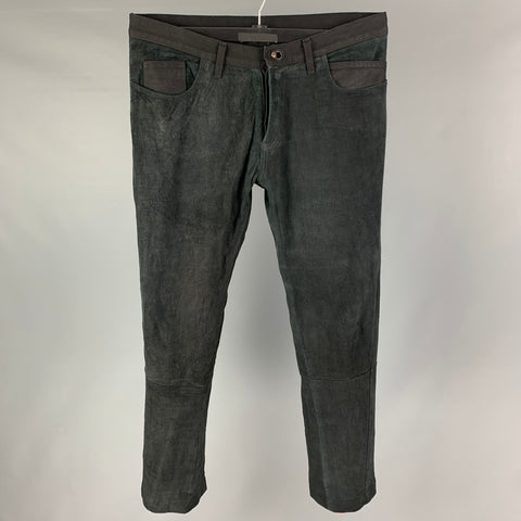 ISAAC SELLAM Size 33 Black Canvas Button Fly Casual Pants