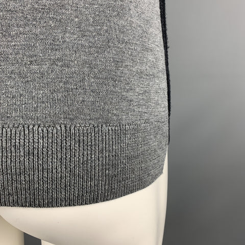 EMPORIO ARMANI Size S Charcoal Knitted Wool Buttoned Sweater Vest