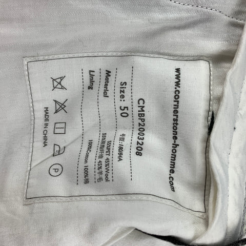 CORNERSTORE Talla 34 Pantalones de vestir con cremallera y mezcla de lana de patchwork gris oscuro