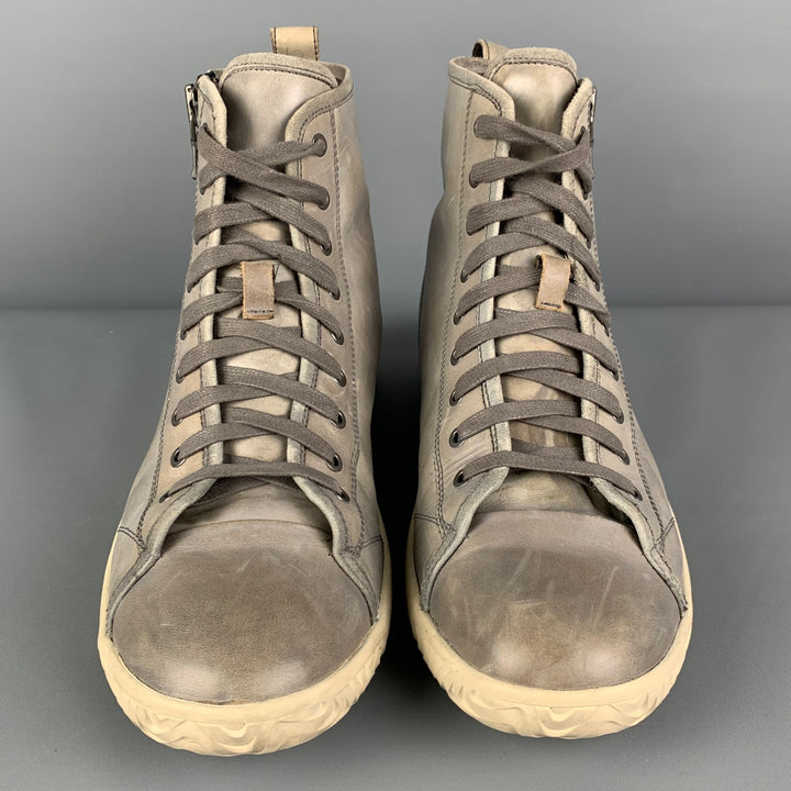 JOHN VARVATOS * U.S.A. Size 9 Grey Leather Lace Up Boots