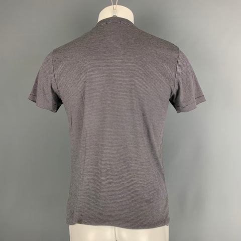 THEORY Size S Black & White  Stripe Cotton Short Sleeve T-shirt