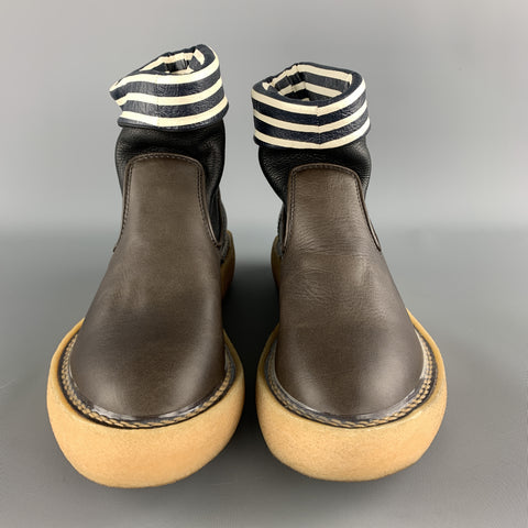 KAPITAL Size 6.5 Brown Leather Crepe Sole POPEYE Boots
