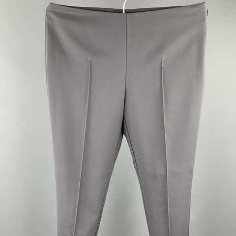 AKRIS Size 6 Grey Cotton Blend Side Zipper Dress Pants