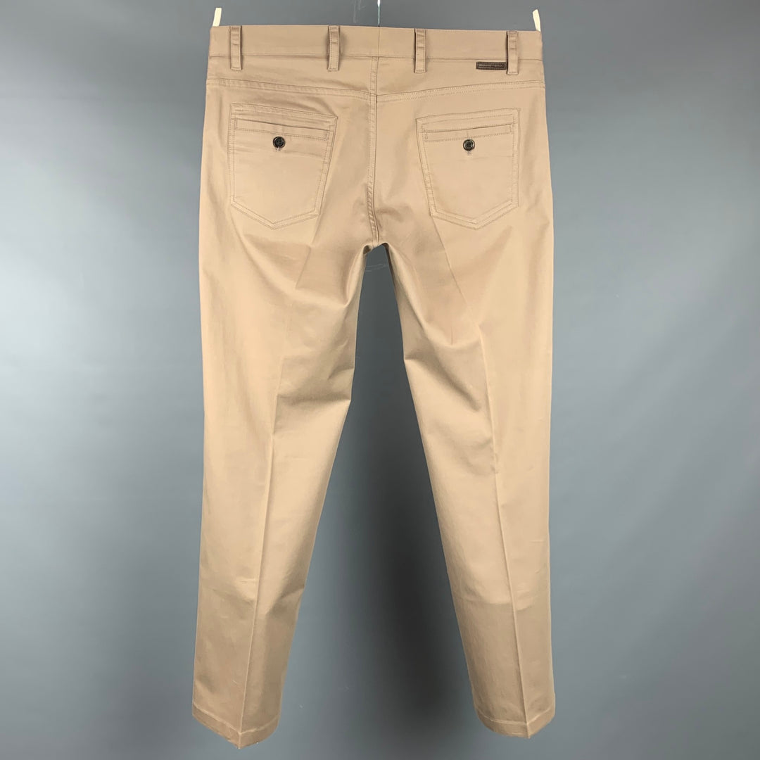 PRADA Size 34 Khaki Cotton Blend Button Fly Casual Pants