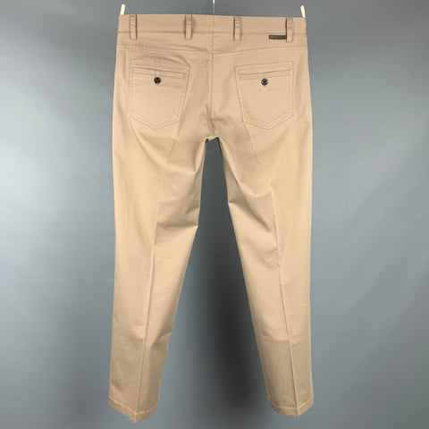 PRADA Size 34 Khaki Cotton Blend Button Fly Casual Pants