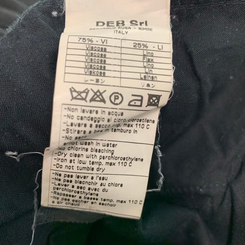 TOM REBL Size 28 Black Viscose Linen Drop-Crotch Casual Pants