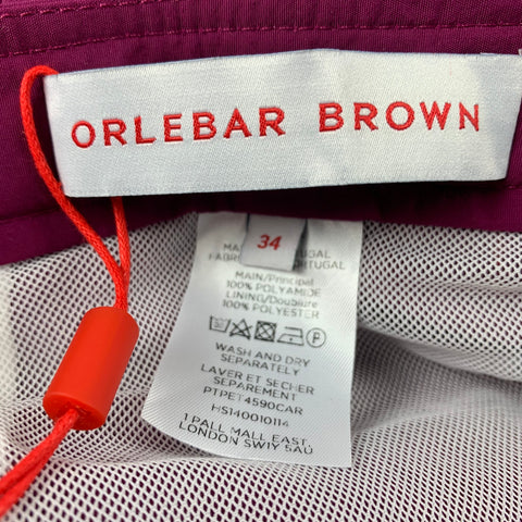 ORLEBAR BROWN Size 34 Purple Polyamide Bulldog Swim Trunks