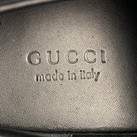 GUCCI Size 12 Black Perforated Leather Low Top Sneakers