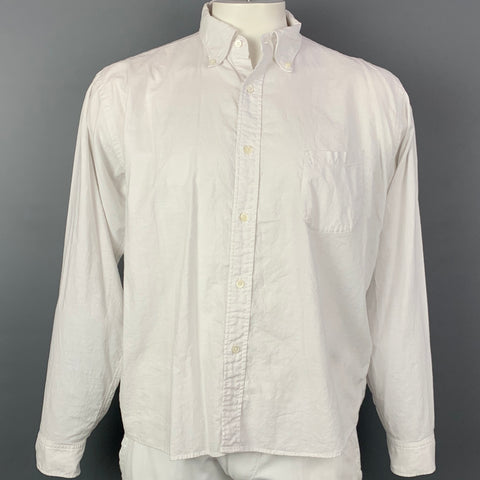45rpm Size XL White Cotton One Pocket Long Sleeve Shirt