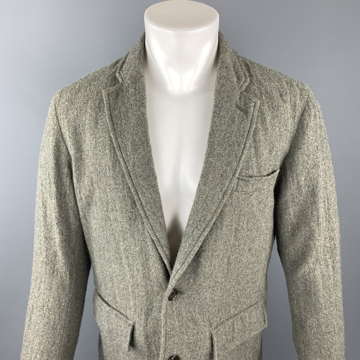 ONES STROKE Abrigo deportivo gris con solapa de muesca de lana texturizada Talla S