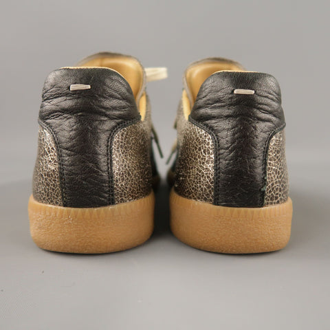MAISON MARTIN MARGIELA Size 7 Black & Silver Low Top 'Replica' Sneakers