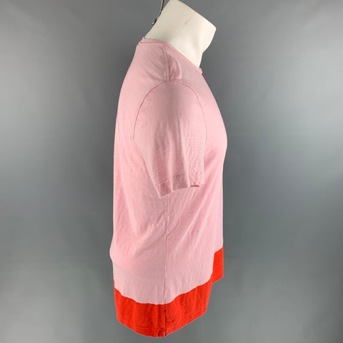 ORLEBAR BROWN Size M Pink Orange Color Block Short Sleeve T-shirt