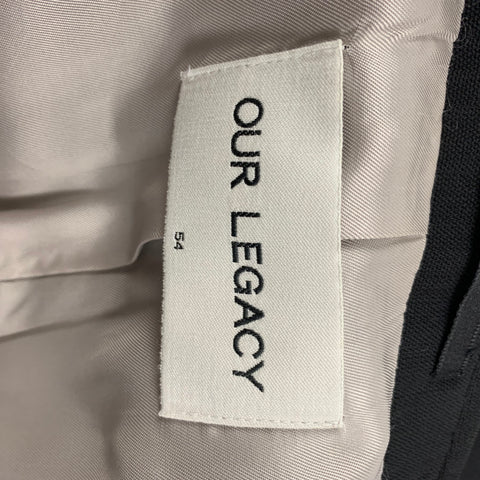 OUR LEGACY Manteau de sport à revers cranté en laine vierge noire taille 44
