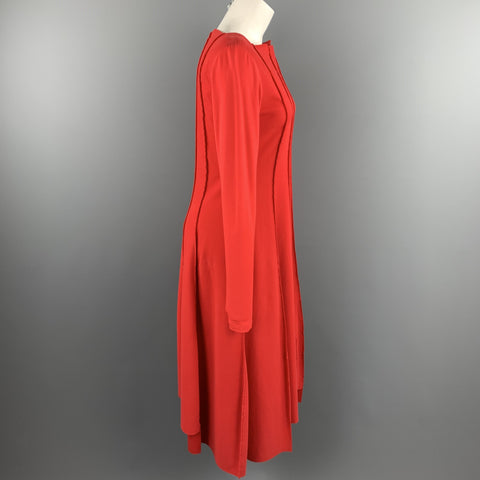 ANETT ROSTEL Size 6 Red Cotton Asymmetrical Long Dress
