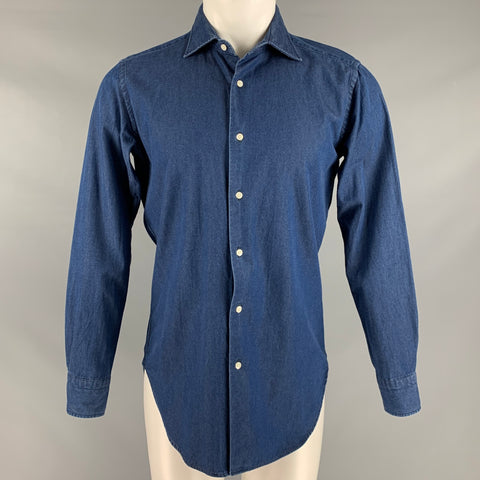 URBAN RESEARCH DOORS Size 40 Blue Cotton Long Sleeve Shirt